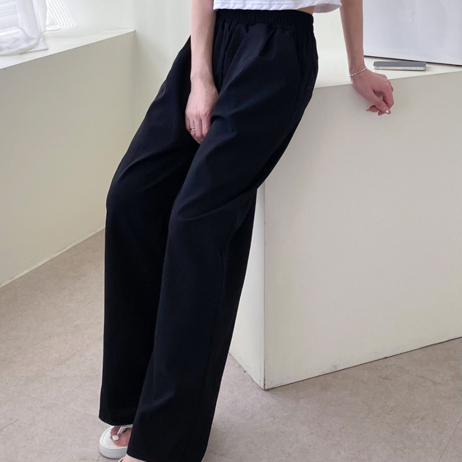 Лёгкие льняные широкие брюки с поясом на резинке