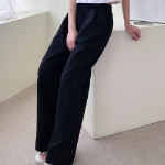 Лёгкие льняные широкие брюки с поясом на резинке