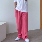 Свободный размер-Коралловый-Брюки