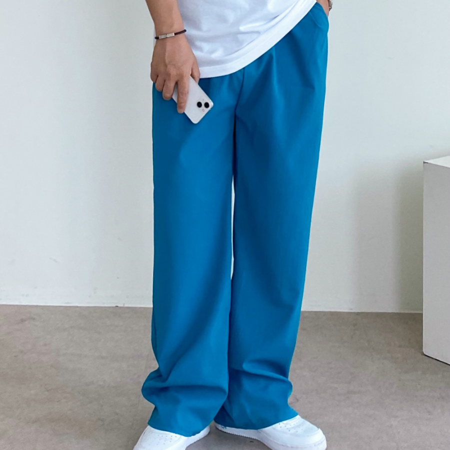 Лёгкие льняные широкие брюки с поясом на резинке