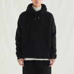 Melange Master Overfit Fleece Hooded Sweatshirt – Black