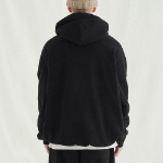 Melange Master Overfit Fleece Hooded Sweatshirt – Black