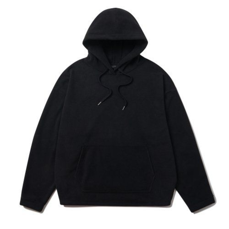 Melange Master Overfit Fleece Hooded Sweatshirt – Black