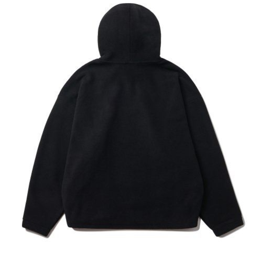 Melange Master Overfit Fleece Hooded Sweatshirt – Black