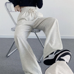 Широкие трикотажные брюки с высокой посадкой и эластичным поясом