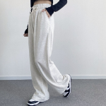 Широкие трикотажные брюки с высокой посадкой и эластичным поясом