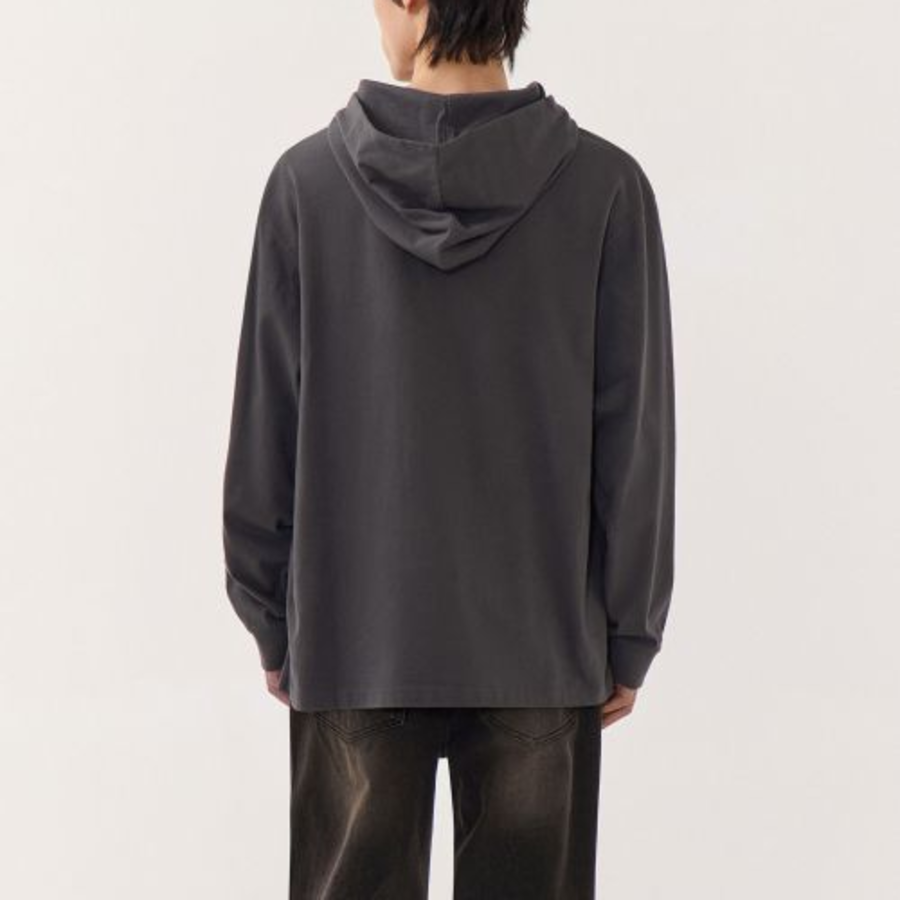 Musinsa Standard Hooded Long Sleeve T-Shirt – Dark Grey