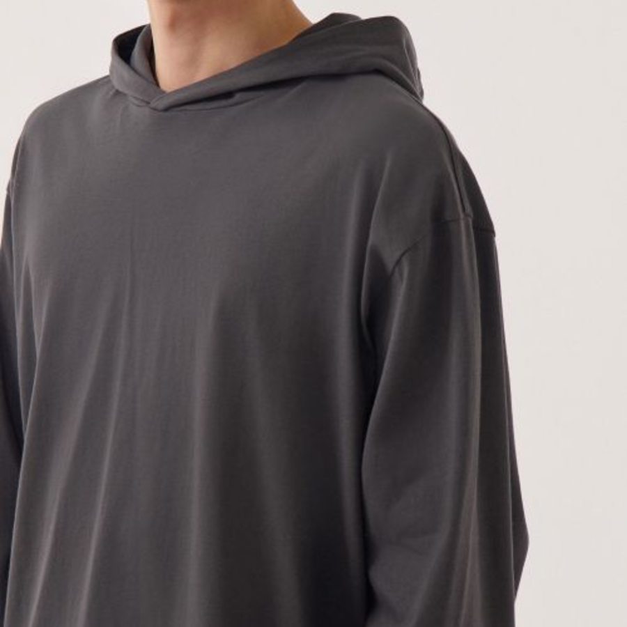 Musinsa Standard Hooded Long Sleeve T-Shirt – Dark Grey