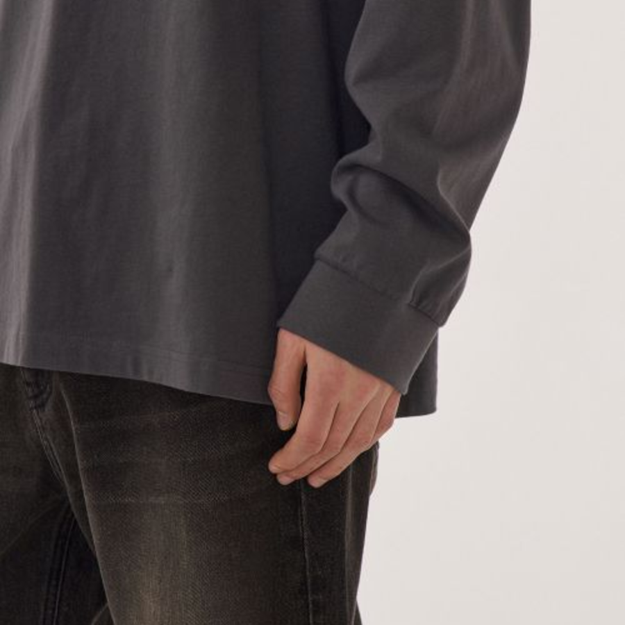 Musinsa Standard Hooded Long Sleeve T-Shirt – Dark Grey