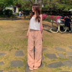 Свободный размер-Хаки-Короткая-Карго-брюки