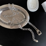 All-Silver Slim Chain Belt — стильный металлический ремень в серебристом тоне для акцентных и модных образов