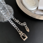 All-Silver Slim Chain Belt — стильный металлический ремень в серебристом тоне для акцентных и модных образов
