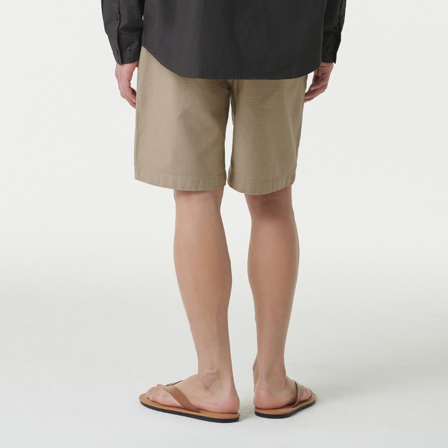 Back Satin Officer Shorts [Beige]