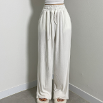Свободный размер-Слоновая кость-Спортивные брюки