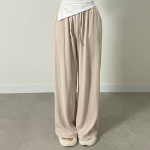 Свободный размер-Бежевый-Спортивные брюки