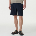 Back Satin Officer Shorts [Navy]