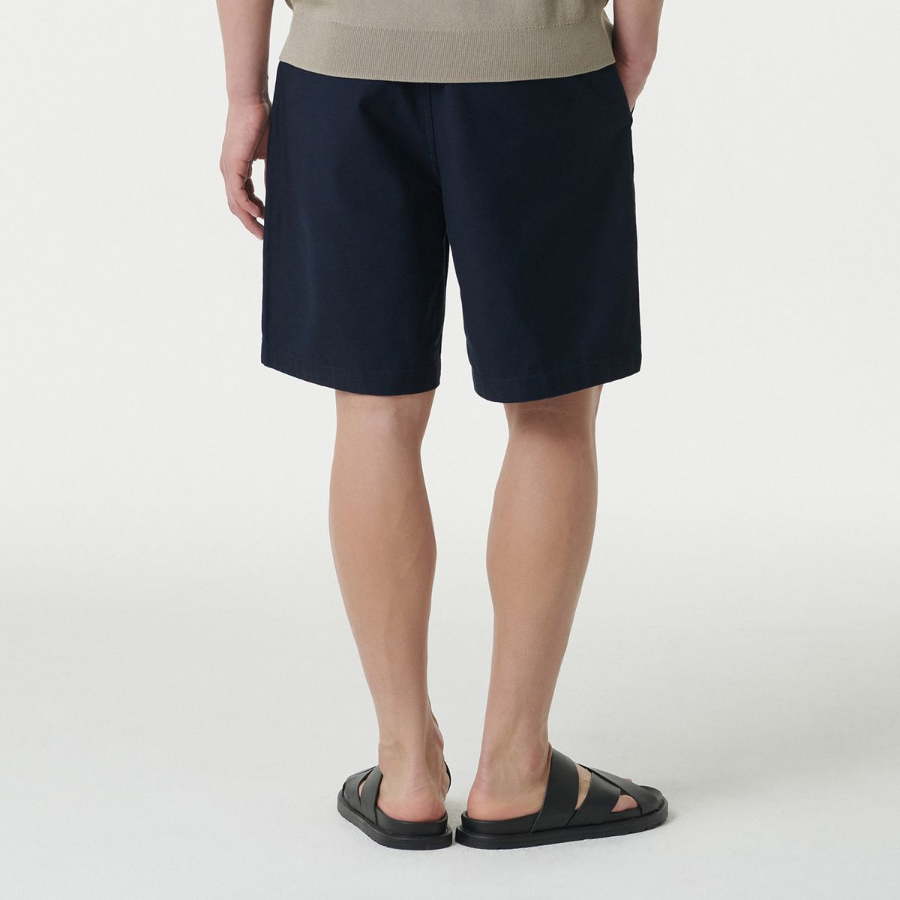 Back Satin Officer Shorts [Navy]