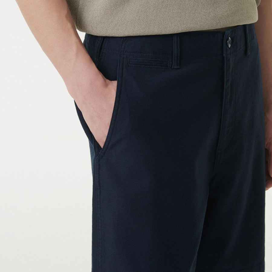 Back Satin Officer Shorts [Navy]