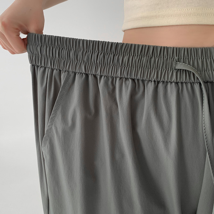 Летние брюки-карго с защипами и резинкой по краям