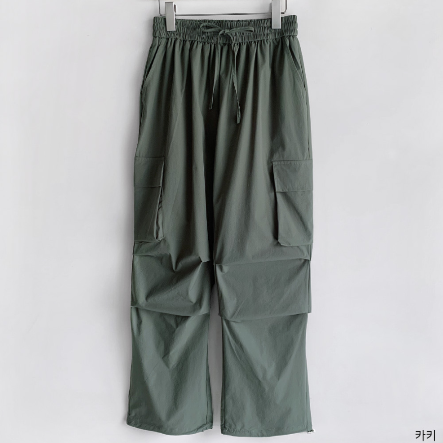 Летние брюки-карго с защипами и резинкой по краям