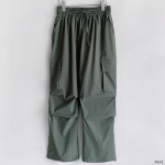 Летние брюки-карго с защипами и резинкой по краям