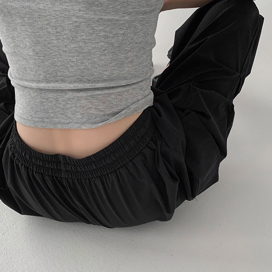 Летние брюки-карго с защипами и резинкой по краям