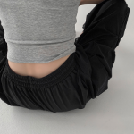 Летние брюки-карго с защипами и резинкой по краям