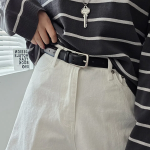 Classic Square Italian Leather Belt — классический ремень из натуральной итальянской кожи с прямоугольной пряжкой