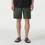 Back Satin Officer Shorts [Khaki]