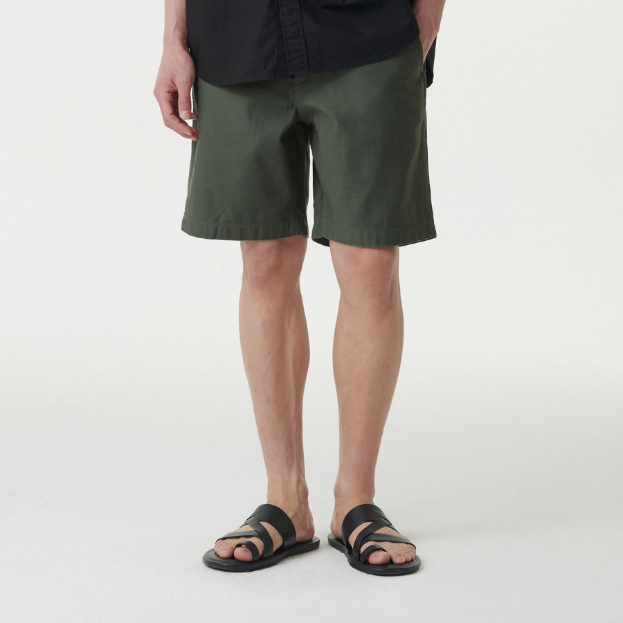 Back Satin Officer Shorts [Khaki]