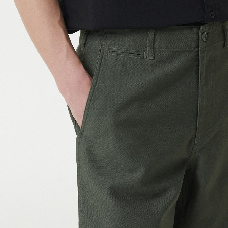 Back Satin Officer Shorts [Khaki]