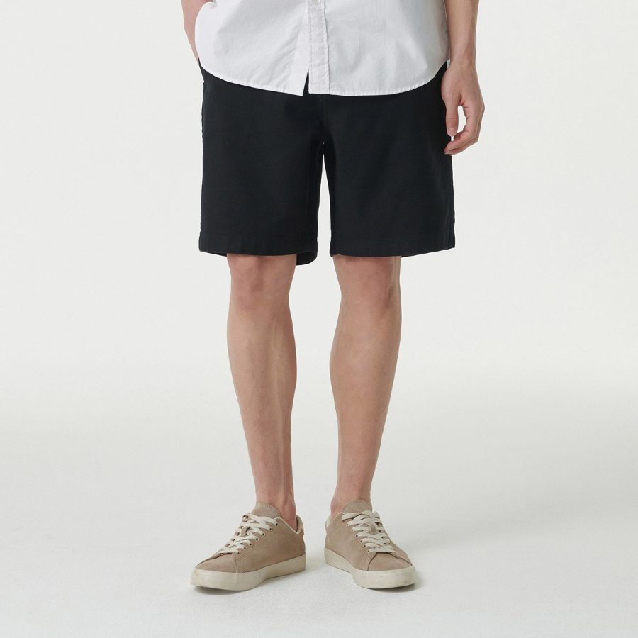 Back Satin Officer Shorts [Black]