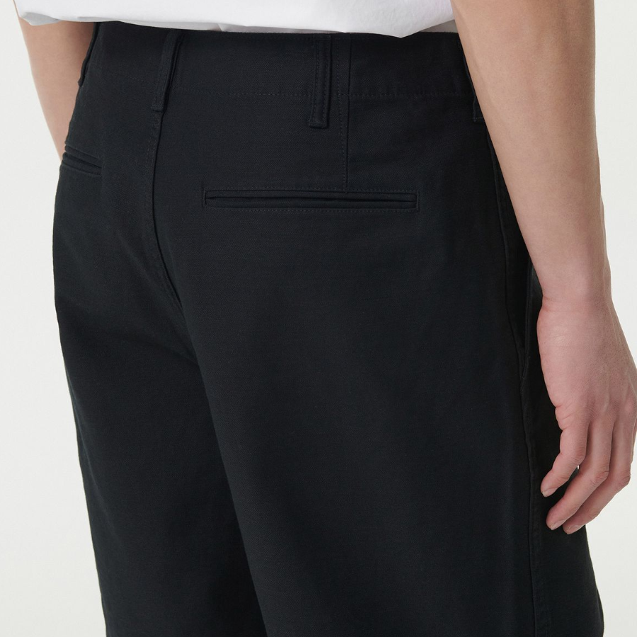 Back Satin Officer Shorts [Black]