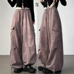 Свободный размер-Розовый-Карго-брюки