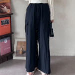 Летние брюки-карго из крепового нейлона с резинкой и шнурком