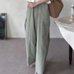 Летние брюки-карго из крепового нейлона с резинкой и шнурком