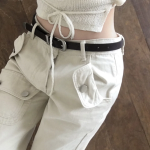 Tenny Basic Simple Leather Belt — базовый ремень из 100% натуральной кожи с матовой серебристой пряжкой