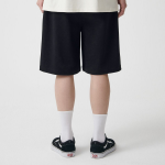 Double Knit One-Tuck Wide Sweat Shorts [Black]