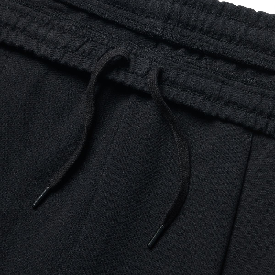 Double Knit One-Tuck Wide Sweat Shorts [Black]