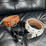 Funky Double Eyelet Leather Belt — панковский ремень с двойным рядом люверсов