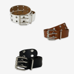 Funky Double Eyelet Leather Belt — панковский ремень с двойным рядом люверсов