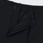 Crepe One-Tuck Wide Banding Shorts [Black]