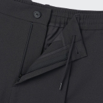 Crepe One-Tuck Wide Banding Shorts [Dark Gray]