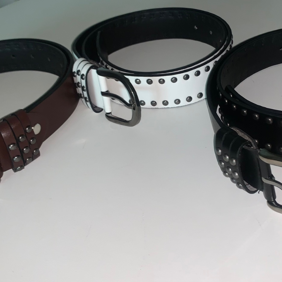 Vintage Stud Buckle Western Leather Belt — винтажный ремень с заклёпками и пряжкой в стиле вестерн