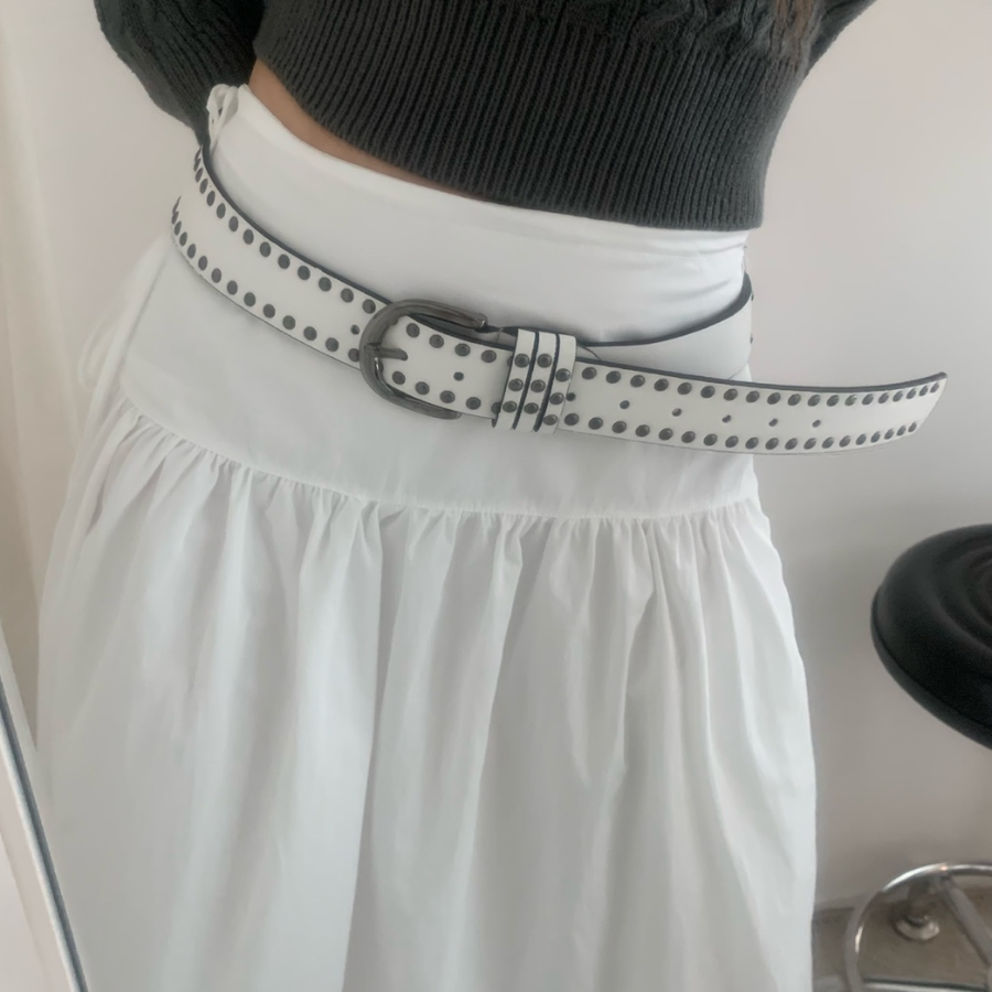 Vintage Stud Buckle Western Leather Belt — винтажный ремень с заклёпками и пряжкой в стиле вестерн