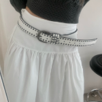 Vintage Stud Buckle Western Leather Belt — винтажный ремень с заклёпками и пряжкой в стиле вестерн