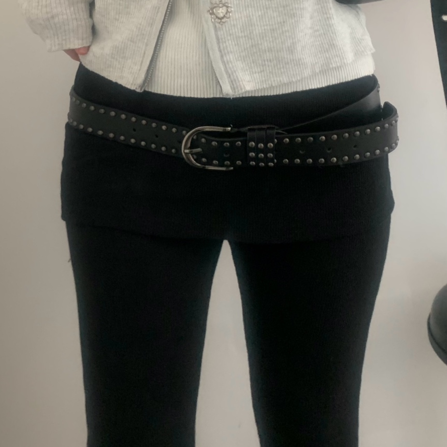 Vintage Stud Buckle Western Leather Belt — винтажный ремень с заклёпками и пряжкой в стиле вестерн