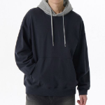 Musinsa Standard Oversized Two-Tone Hooded Sweatshirt – Navy