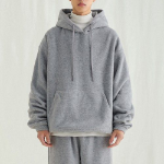 Melange Master Oversized Fleece Hooded Sweatshirt – Grey