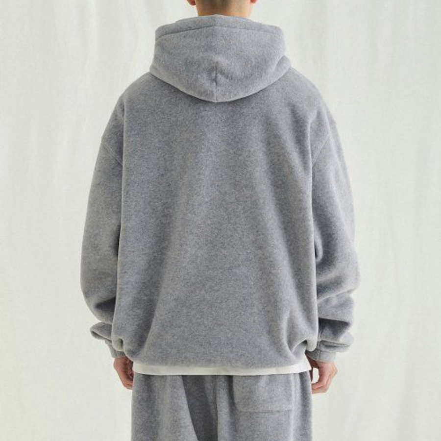 Melange Master Oversized Fleece Hooded Sweatshirt – Grey